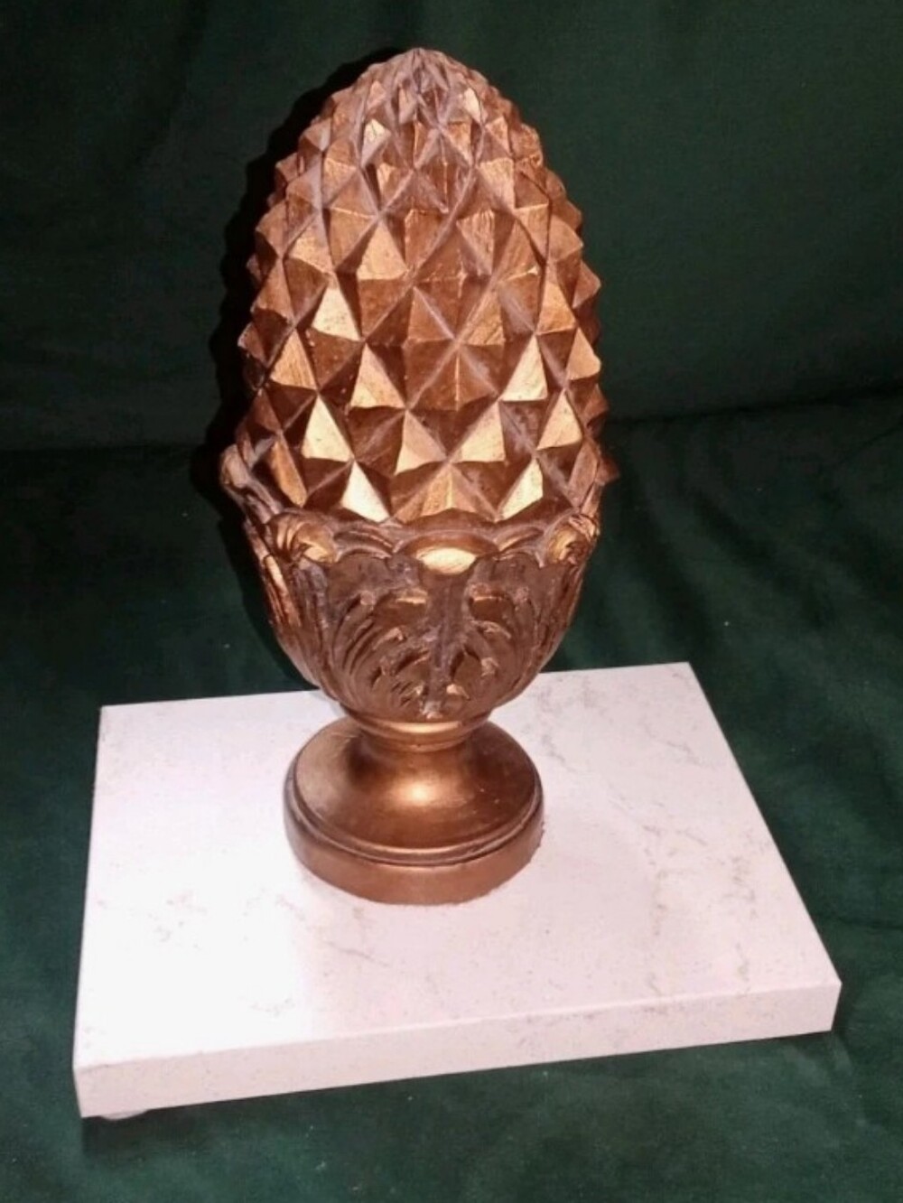 Enchanting Pine Cone on Luxurious Polished Natural Quartz Base 7"x6" Pinecone 8"